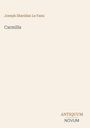 Text: "Joseph Sheridan Le Fanu", "Carmilla", "ANTIQUM NOVUM". 
Minimalistisches Design auf beigem Hintergrund.