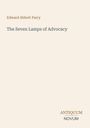 Der Titel lautet "The Seven Lamps of Advocacy" von Edward Abbott Parry. Unten steht "ANTIQUM NOVUM". Beige Hintergrund.