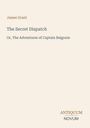 Text: "James Grant, The Secret Dispatch, Or, The Adventures of Captain Balgonie, ANTIQUUM NOVUM". Schlichte Buchcover-Ästhetik.