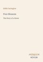 Oben steht "Edith Carrington". Groß: "Poor Blossom". Darunter: "The Story of a Horse". Unten rechts: "Antiquum Novum". Blassbeige Hintergrundfarbe.