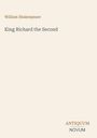 Text: "William Shakespeare", "King Richard the Second", "ANTIQUM NOVUM". Schlichte, helle Buchcovergestaltung.