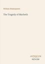 Oben: "William Shakespeare". Mitte: "The Tragedy of Macbeth". Unten rechts: "ANTIQUM NOVUM". Schlichte Buchcover-Gestaltung.