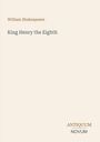Text: "William Shakespeare", "King Henry the Eighth", "ANTIQUM NOVUM". Schlichte, beige Hintergrundtextur.
