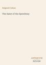 Text: "Ridgwell Cullum. The Saint of the Speedway. ANTIQUUM NOVUM." Beige Hintergrund, minimalistisches Design.