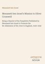 Titel: "Menasseh ben Israel's Mission to Oliver Cromwell". Schlichte, beige Buchseite mit Logo "ANTIQUM NOVUM".
