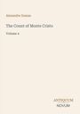 Text: "Alexandre Dumas", "The Count of Monte Cristo", "Volume 4", Logo: "ANTIQUM NOVUM". Schlichter, heller Hintergrund.