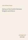 Text: "John William Draper", "History of the Conflict Between Religion and Science", "ANTIQUM NOVUM". Einfache, minimalistische Gestaltung.