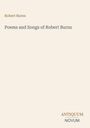 Text: "Poems and Songs of Robert Burns" und "ANTIQUM NOVUM". Schlichtes Design, beige Hintergrund.
