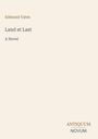 „Edmund Yates, Land at Last, A Novel.“ Unten rechts steht „ANTIQUM NOVUM“. Beigefarbener Hintergrund.