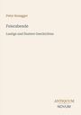 Text: Peter Rosegger, Feierabende, Lustige und finstere Geschichten. Unten rechts: ANTIQUUM NOVUM. Schlichtes Design.