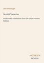 Otto Weininger: Sex & Character, Buch