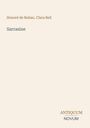 Text: Honoré de Balzac, Clara Bell, Sarrasine. Unten rechts: ANTIQUUM NOVUM. Beige Hintergrund, minimalistisches Design.