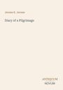 "Jerome K. Jerome, Diary of a Pilgrimage. Antiquum Novum." Beige Hintergrund mit minimalistischen Texten.