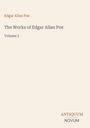 Text in Serifenschrift: "Edgar Allan Poe", "The Works of Edgar Allan Poe, Volume 5". Unten rechts: Logo "ANTIQUM NOVUM". Beige Hintergrund.
