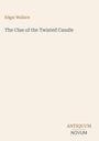 Text: "Edgar Wallace, The Clue of the Twisted Candle, ANTIQUUM NOVUM". Beige Hintergrund, minimalistisches Design.