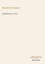Text: "Manoel Don Gonzales, London in 1731, ANTIQUUM NOVUM". Ein schlichtes, minimalistisches Design.