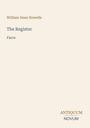 William Dean Howells, The Register, Farce. Unten: Antiquum Novum. Schlichtes Design auf hellbeigem Hintergrund.