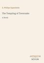 E. Phillips Oppenheim, "The Tempting of Tavernake", A Novel. Unten rechts: Logo "ANTIQUM NOVUM". Hellbeiger Hintergrund.