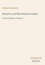 Thomas De Quincey, "Narrative and Miscellaneous Papers", Vol. 2, Antiquum Novum-Logo, minimalistisches Design.