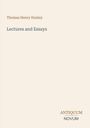 Text: "Thomas Henry Huxley", "Lectures and Essays", "ANTIQUM NOVUM". Schlichtes Design in beiger Farbe.