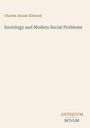 Titel: "Sociology and Modern Social Problems" von Charles Abram Ellwood. Unten rechts: "ANTIQUM NOVUM". Beigefarbener Hintergrund.