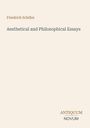 Oben: "Friedrich Schiller". Mitte: "Aesthetical and Philosophical Essays". Unten rechts: "ANTIQUM NOVUM". Heller Hintergrund.