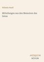 Wilhelm Hauff. "Mitteilungen aus den Memoiren des Satan". Unten rechts steht "ANTIQUM NOVUM". Heller Hintergrund.
