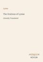 Titeltext: "The Orations of Lysias, Literally Translated". Unten rechts seht sich das Logo "ANTIQUM NOVUM". Ruhiger Hintergrund.