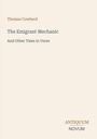 Titel: "The Emigrant Mechanic And Other Tales in Verse" von Thomas Cowherd, unten "Antiquum Novum". Elegantes Buchcover.