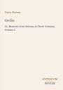Text: "Fanny Burney, Cecilia, Or, Memoirs of an Heiress, in Three Volumes, Volume 2." 
Unten rechts: "ANTIQUM NOVUM". 
Minimalistisches Design.