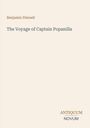 "Benjamin Disraeli: The Voyage of Captain Popanilla" in einfacher Schrift, unten rechts "Antiquum Novum". Cremefarbener Hintergrund.
