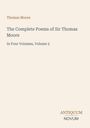 Text: "Thomas Moore, The Complete Poems of Sir Thomas Moore, In Four Volumes, Volume 2, ANTIQUUM NOVUM." Schlichte Gestaltung.