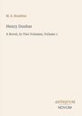 Text: M. E. Braddon "Henry Dunbar" "A Novel, In Two Volumes, Volume 1". Unten steht "ANTIQUM NOVUM". Cremefarbener Hintergrund.