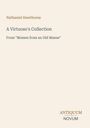 oben: Nathaniel Hawthorne, A Virtuoso's Collection, From "Mosses from an Old Manse", unten rechts: Antiquum Novum Logo.