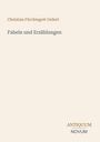 "Christian Fürchtegott Gellert, Fabeln und Erzählungen. Antiquum Novum." Beige Hintergrund, minimalistisches Design.