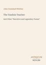 John Greenleaf Whittier, "The Vaudois Teacher" und anderes, Logo "Antiquum Novum", auf hellem Hintergrund.