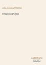 Text: John Greenleaf Whittier, Religious Poems. Unten rechts: Antiquum Novum. Minimalistisches Cover mit beigem Hintergrund.