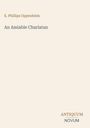 Text: "E. Phillips Oppenheim, An Amiable Charlatan, ANTIQUUM NOVUM". Schlichtes Design auf beigem Hintergrund.