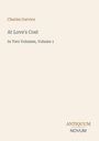 "Charles Garvice, At Love's Cost, In Two Volumes, Volume 1." Schlichte Gestaltung mit Akzent auf Typografie.