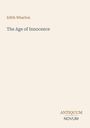 Text: "Edith Wharton", "The Age of Innocence", "ANTIQUM NOVUM". Heller Hintergrund, minimalistisches Design.