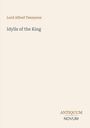"Lord Alfred Tennyson, Idylls of the King, ANTIQUUM NOVUM" auf beigem Hintergrund, minimalistisches Design.