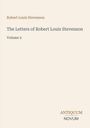 Titel: "The Letters of Robert Louis Stevenson" Band 2. Oben links brauner und grauer Text, unten rechts ein minimalistisches Logo.