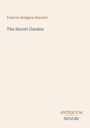 Text: "Frances Hodgson Burnett, The Secret Garden, ANTIQUUM NOVUM." Schlichte, minimalistische Gestaltung.