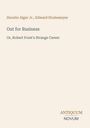 Buchtitel: "Out for Business", Autoren: Horatio Alger Jr., Edward Stratemeyer. Logo: "ANTIQUM NOVUM". Beigefarbener Hintergrund.