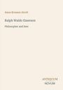 Text: "Amos Bronson Alcott, Ralph Waldo Emerson, Philosopher and Seer, ANTIQUUM NOVUM." Schlichte, minimalistische Gestaltung.