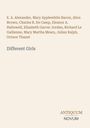 Autorenliste oben, darunter Titel "Different Girls". Unten steht "ANTIQUM NOVUM". Beige Hintergrund.