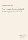 Text: "Peter's Rock in Mohammed's Flood" von Thomas William Allies, "From St. Gregory the Great to St. Leo III". Logo: Antiquum Novum.