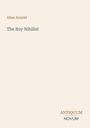 Der Text lautet: "Allan Arnold - The Boy Nihilist - ANTIQUUM NOVUM". Beigefarbener Hintergrund.