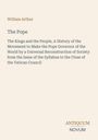 „The Pope“, William Arthur; „ANTIQUUM NOVUM“. Ein einfacher, beigefarbener Hintergrund mit Textelementen.