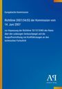 Text über Richtlinie der Europäischen Kommission zur Anpassung von Geräuschpegelvorgaben. Blaues Design mit Logo.